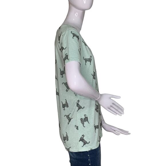 Nolie Pacsun NWT Top Tribal Huskies Print Short Sleeve Mint Green Size L - Picture 4 of 12
